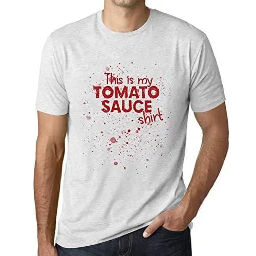 Ultrabasic - Homme T-Shirt Graphique This Is My Tomato Sauce Shirt Blanc Chiné 1