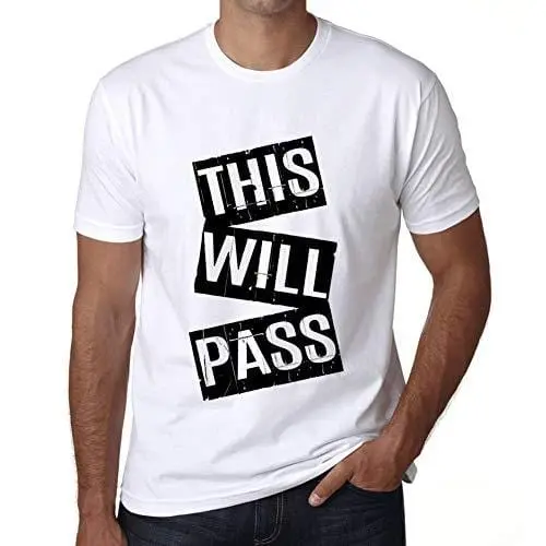 Ultrabasic - Homme T-Shirt Graphique This Will Pass T-Shirt Cadeau Lettre D'impression Blanc 1