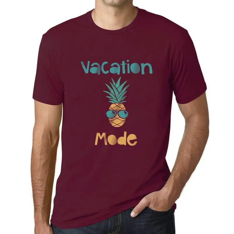 Ultrabasic - Homme T-Shirt Graphique Vacation Mode Bordeaux 1