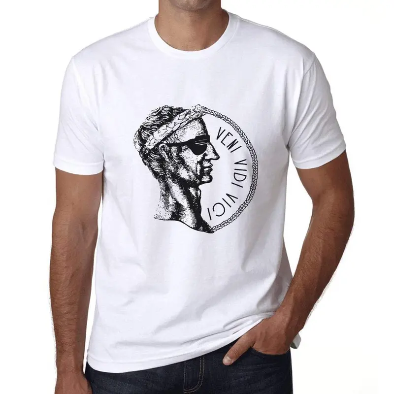 Ultrabasic - Homme T-Shirt Graphique Veni Vidi Vici Blanc 1