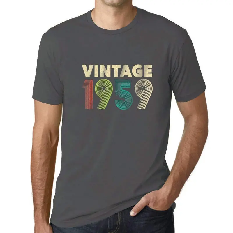 Ultrabasic - Homme T-Shirt Graphique Vintage 1959 Gris Souris 1