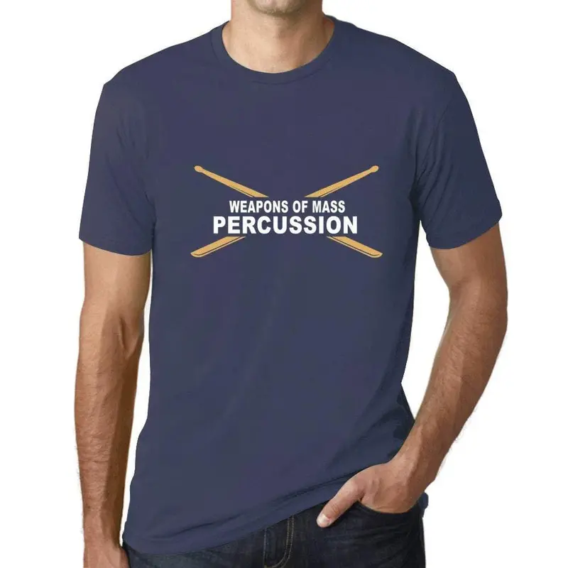 Ultrabasic - Homme T-Shirt Graphique Weapons Of Mass Percussion White Print Tee Denim 1