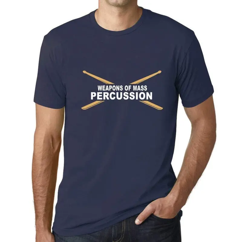 Ultrabasic - Homme T-Shirt Graphique Weapons Of Mass Percussion White Print Tee French Marine 1
