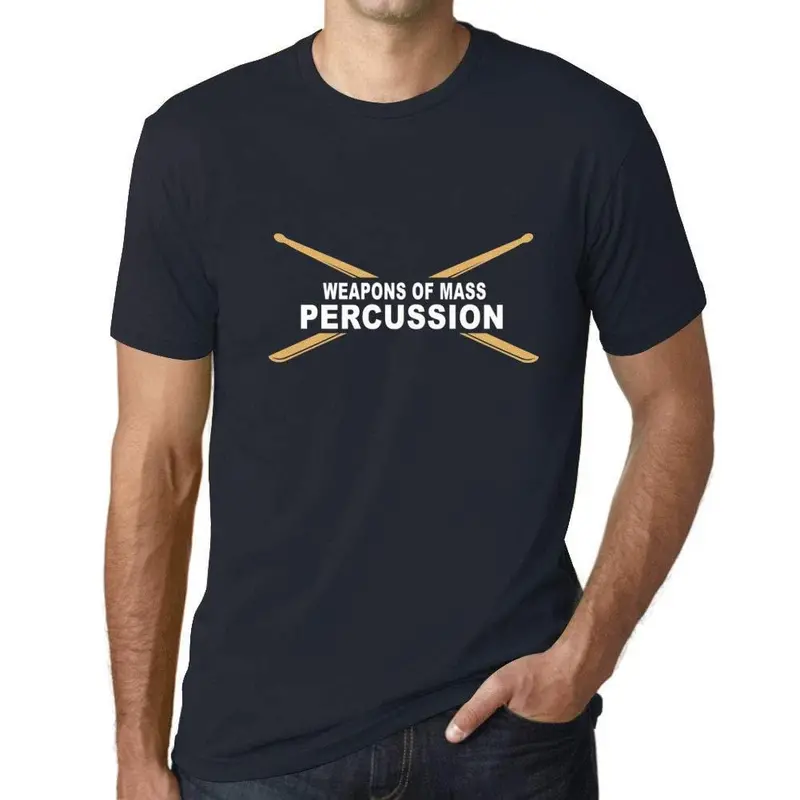 Ultrabasic - Homme T-Shirt Graphique Weapons Of Mass Percussion White Print Tee Marine 1