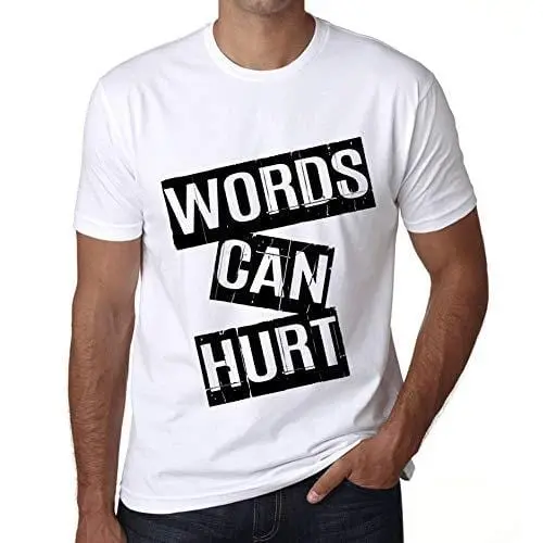 Ultrabasic - Homme T-Shirt Graphique Words Can Hurt T-Shirt Cadeau Lettre D'impression Blanc 1