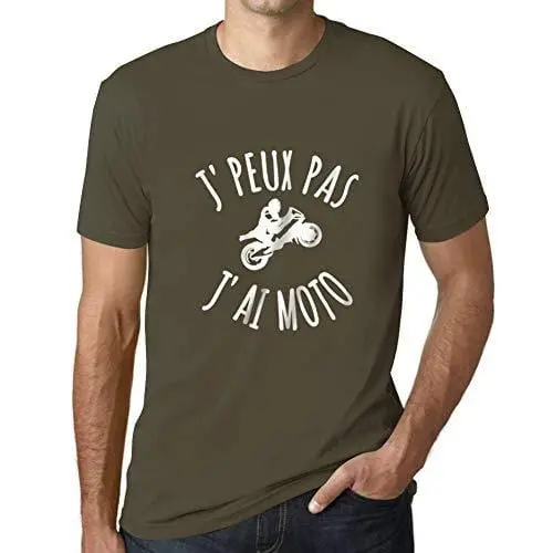 Ultrabasic - Homme T-Shirt J'peux Pas J'ai Motoa T-Shirt Cadeau Imprimé Tée-Shirt Army 1