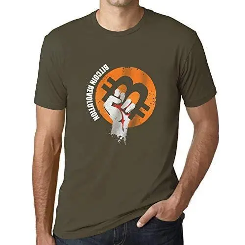 Ultrabasic - Homme T-Shirt Révolution Bitcoin T-Shirt Hodl Btc Crypto Commerçants Cadeau Imprimé Tée-Shirt Army 1