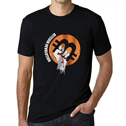 Ultrabasic - Homme T-Shirt Révolution Bitcoin T-Shirt Hodl Btc Crypto Commerçants Cadeau Imprimé Tée-Shirt Noir Profond 1