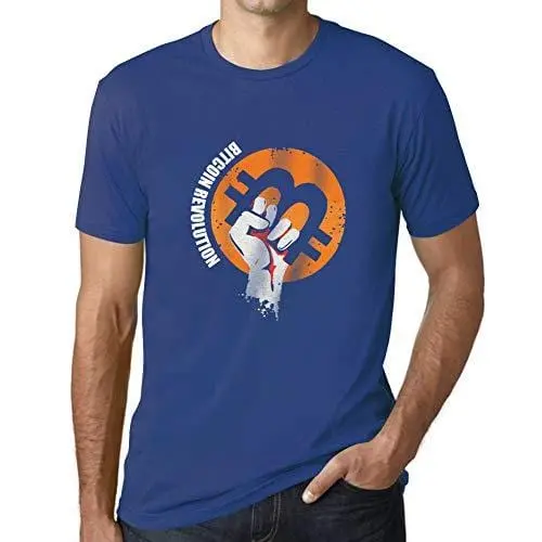 Ultrabasic - Homme T-Shirt Révolution Bitcoin T-Shirt Hodl Btc Crypto Commerçants Cadeau Imprimé Tée-Shirt Royal 1