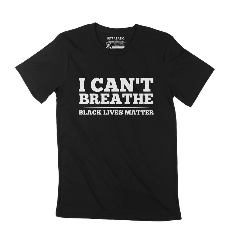 Ultrabasic I Cant Breathe Black Lives Matter Blm Men's T Shirt Black Graphic Tee 1