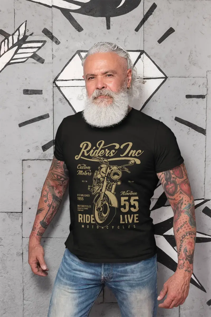 Ultrabasic Live Ride Motorcycles Men's T-Shirt - Custom Motors Established 1955 1