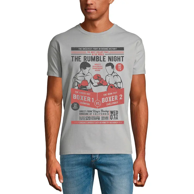 Ultrabasic Men's Boxing T-Shirt Greatest Fight World - Rumble Night Tee Shirt 1