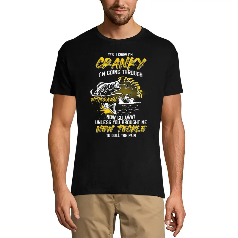 Ultrabasic Men's Fishing T-Shirt I Know I'm Cranky - Funny Humor Fisherman Tee Shirt 1