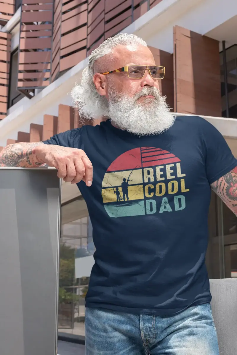 Ultrabasic Men's Fishing T-Shirt Reel Cool Dad - Retro Funny Fisherman Tee Shirt 1