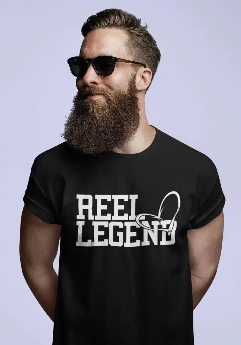 Ultrabasic Men's Fishing T-Shirt Reel Legend - Retro Funny Fisherman Tee Shirt 1