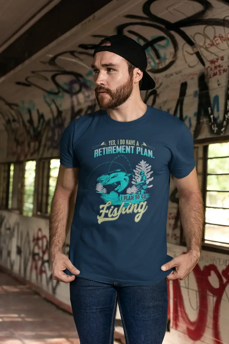 Ultrabasic Men's Fishing T-Shirt Yes, I Do Have Retirement Plan I Plan To Go Fishing Tee Shirt 1