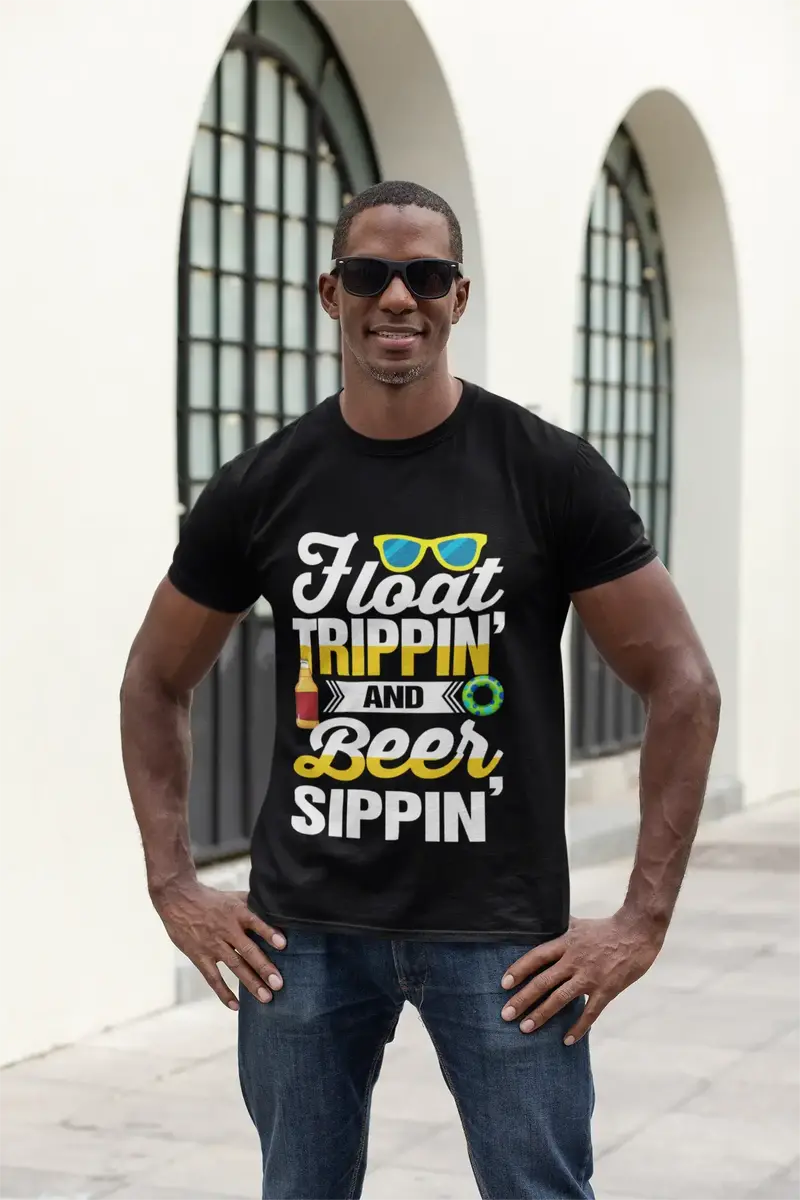 Ultrabasic Men's Funny T-Shirt Float Trippin' And Beer Sippin' - Beer Lover Tee Shirt 1