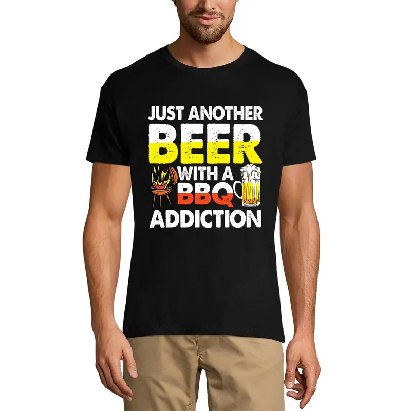 Ultrabasic Men's Funny T-Shirt Just Another Beer With A Bbq Addiction - Beer Lover Tee Shirt 1