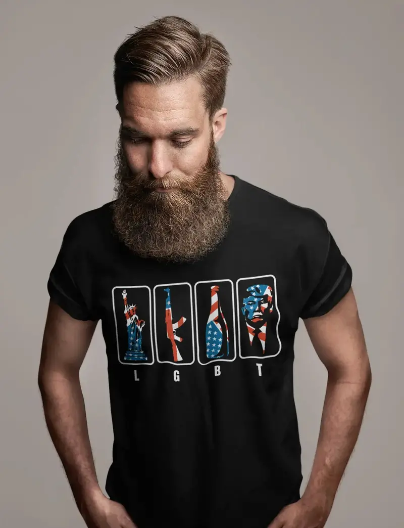 Ultrabasic Men's Funny T-Shirt Liberty Guns Beer Trump Funny Lgbt Parody Tee Shirt 1