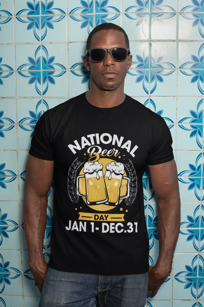 Ultrabasic Men's Funny T-Shirt National Beer Day January 1 December 31 - Beer Lover Tee Shirt 1