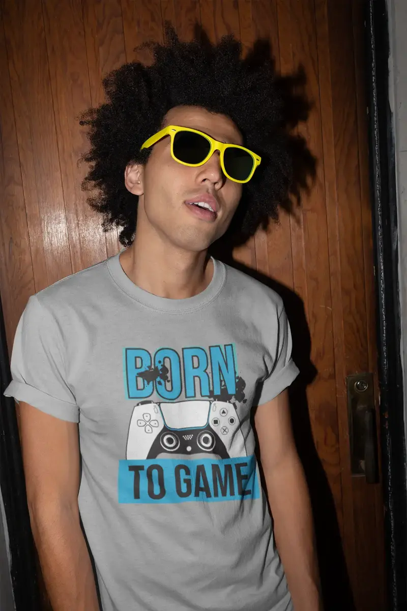 Ultrabasic Men's Gaming T-Shirt Born To Game - Gamer Tee Shirt 1