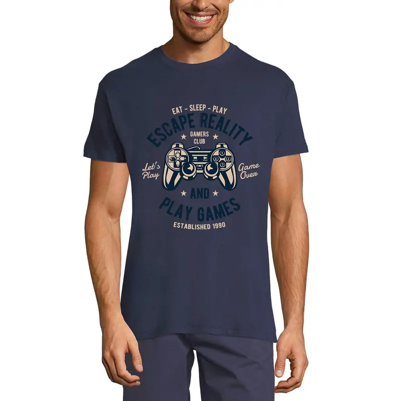 Ultrabasic Men's Gaming T-Shirt Escape Reality And Play Games - Gamer Since 1990 Tee Shirt 1