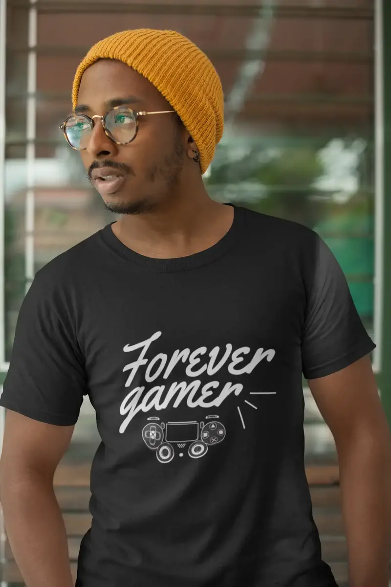 Ultrabasic Men's Gaming T-Shirt Forever Gamer - Game Controller Gamepad Tee Shirt 1