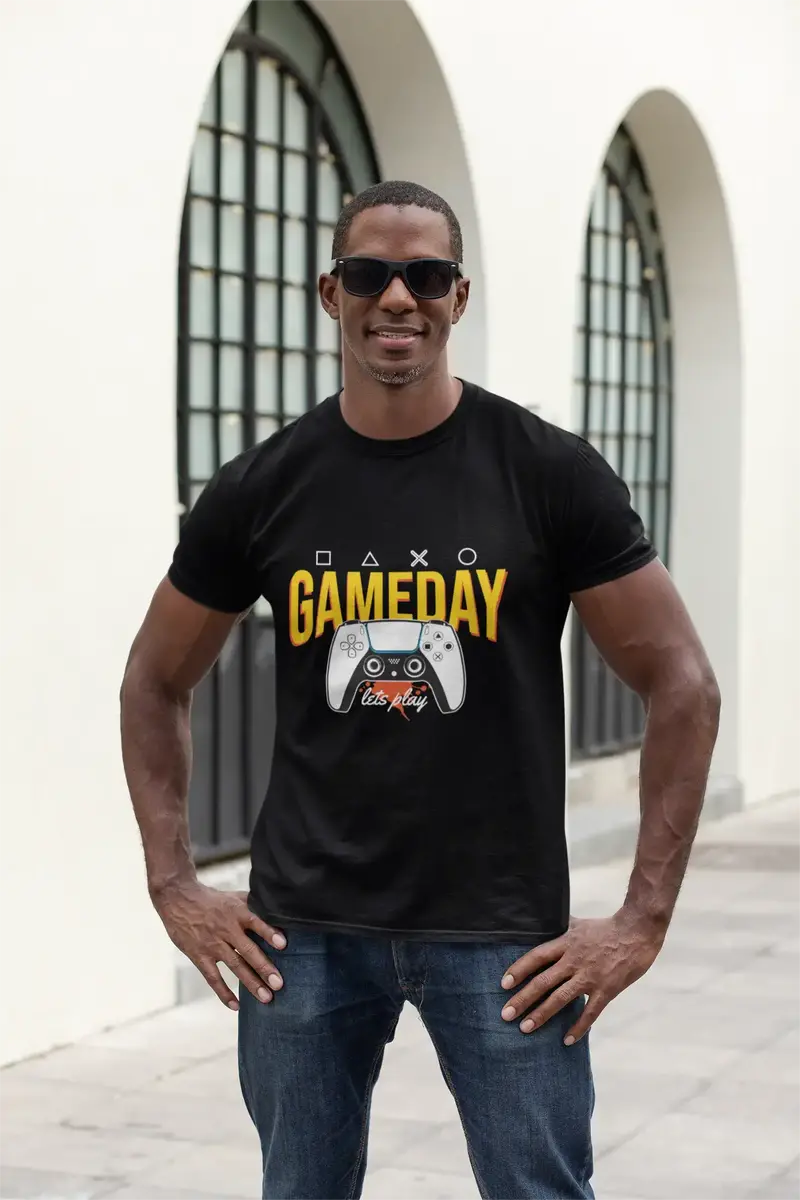 Ultrabasic Men's Gaming T-Shirt Gameday Let's Play - Gamer Tee Shirt 1