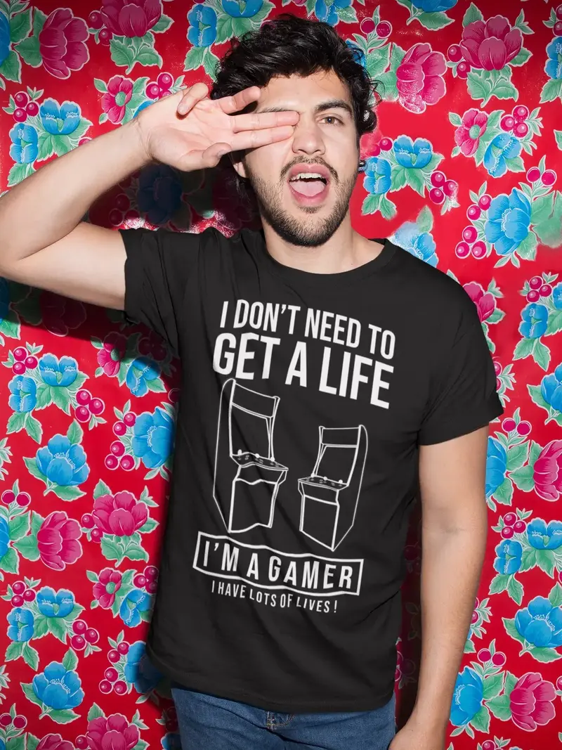 Ultrabasic Men's Gaming T-Shirt I Don't Need To Get A Life - I'm A Gamer I Have Lots Of Lives - Funny Video Games Player Tee Shirt 1