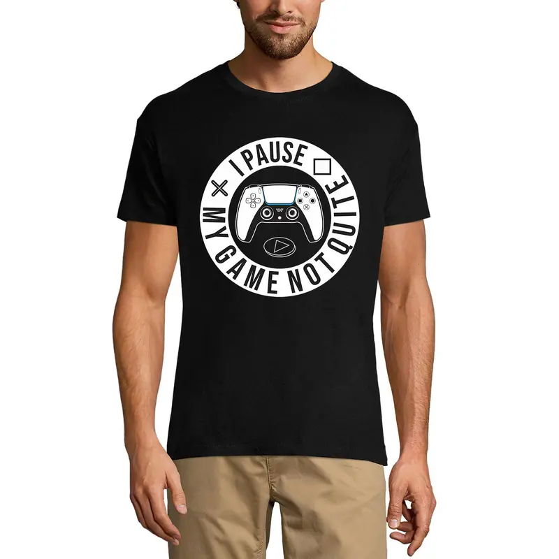 Ultrabasic Men's Gaming T-Shirt I Pause My Game Not Quite - Funny Gamer Tee Shirt 2