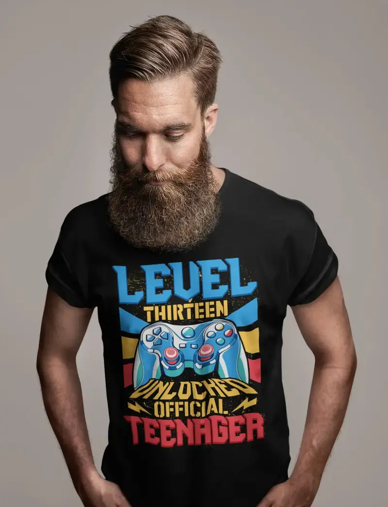Ultrabasic Men's Gaming T-Shirt Level 13 Unlocked Official Teenager - Gamer 13Th Birthday Tee Shirt 1
