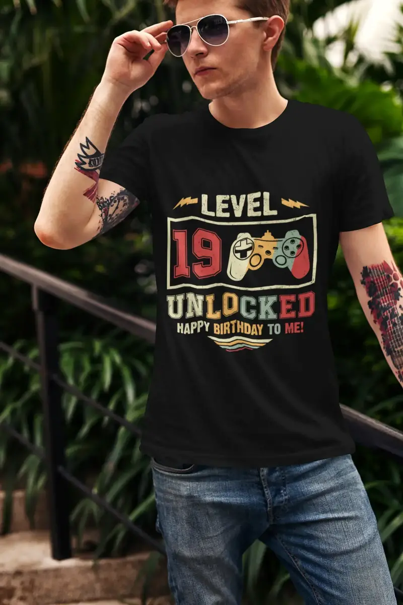 Ultrabasic Men's Gaming T-Shirt Level 19 Unlocked - Gamer 19Th Birthday Gift Tee Shirt 1