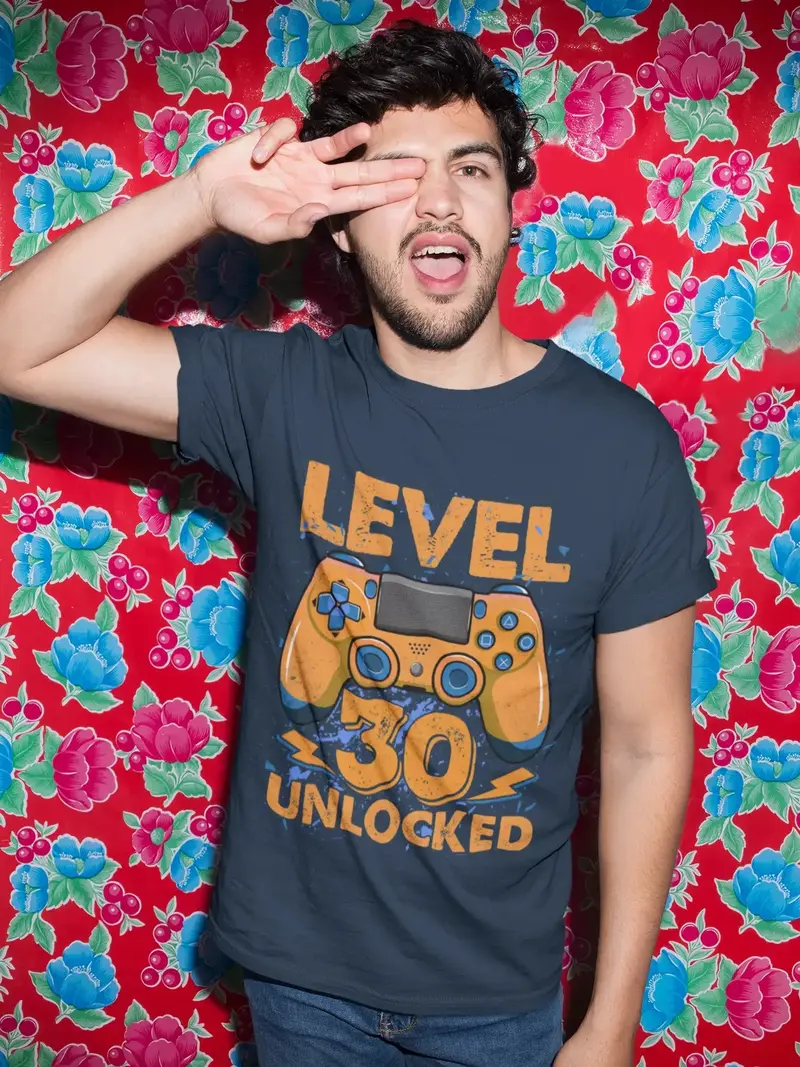 Ultrabasic Men's Gaming T-Shirt Level 30 Unlocked - Gaming Gamer 30Th Birthday Tee Shirt 1