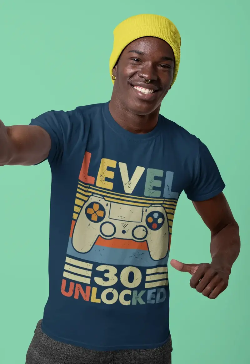 Ultrabasic Men's Gaming T-Shirt Level 30 Unlocked - Retro Gamer 30Th Birthday Tee Shirt 1