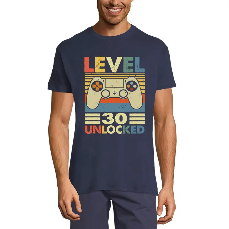 Ultrabasic Men's Gaming T-Shirt Level 30 Unlocked - Retro Gamer 30Th Birthday Tee Shirt 2