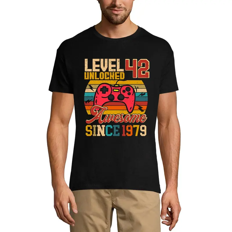 Ultrabasic Men's Gaming T-Shirt Level 42 Unlocked - Gamer Gift Tee Shirt For 42Th Birthday 1
