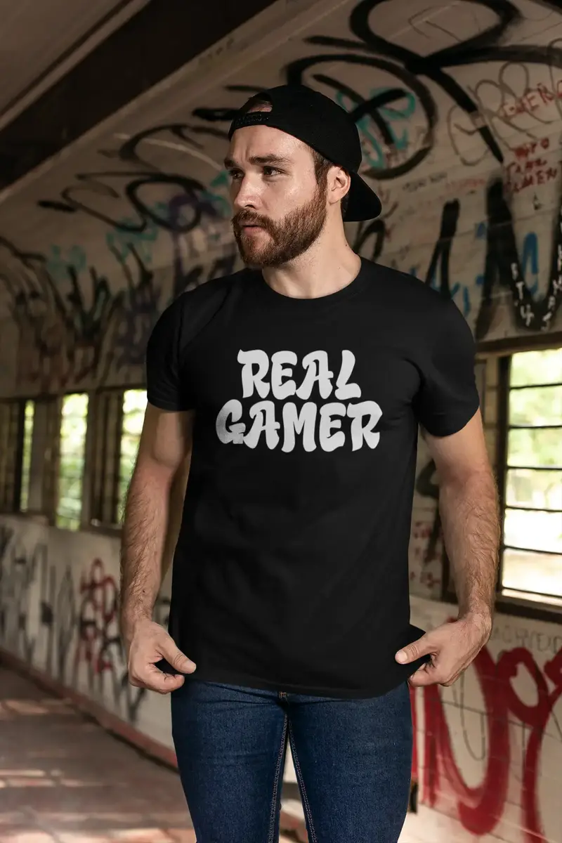 Ultrabasic Men's Gaming T-Shirt - Real Gamer Vintage - Funny Adult Shirt 1