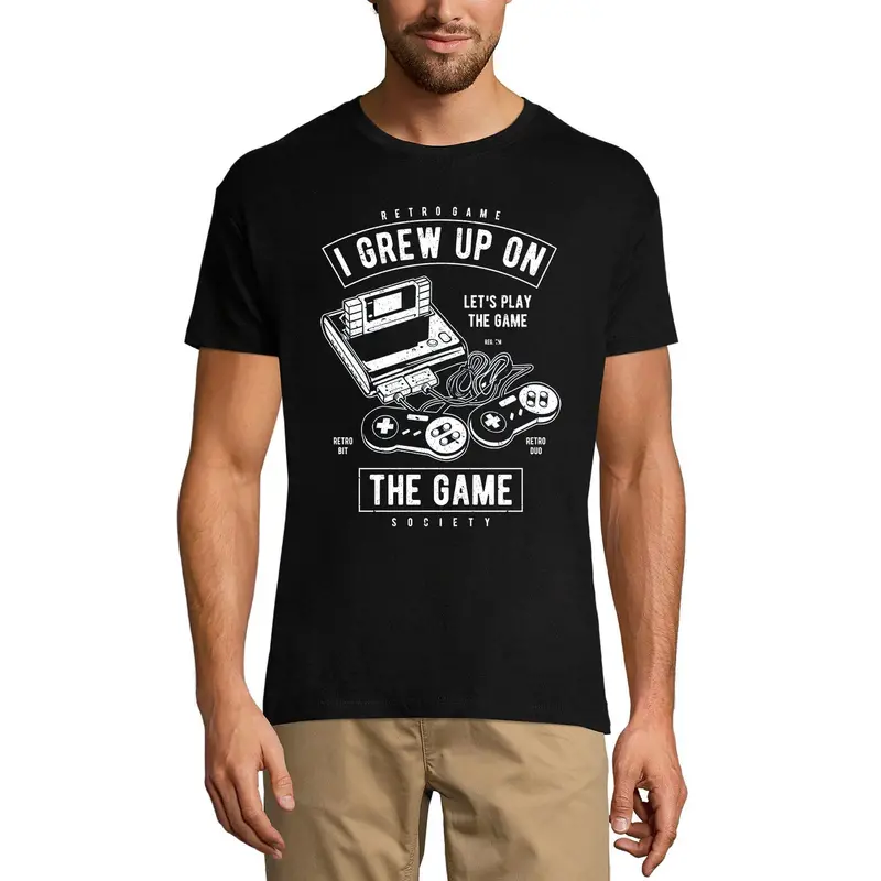 Ultrabasic Men's Gaming T-Shirt Retro Game I Grew Up On The Game - Gamer Tee Shirt 1