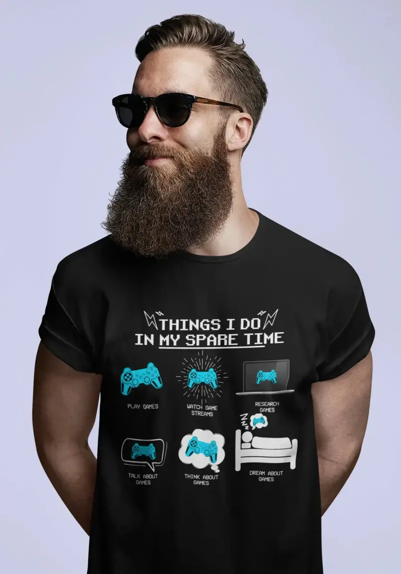 Ultrabasic Men's Gaming T-Shirt Things I Do In My Spare Time - Shirt For Gamers 1