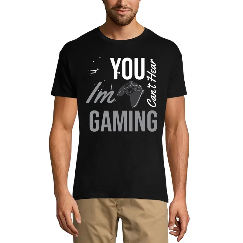 Ultrabasic Men's Gaming T-Shirt You Can't Hear I'm Gaming - Funny Gamer Tee Shirt 3