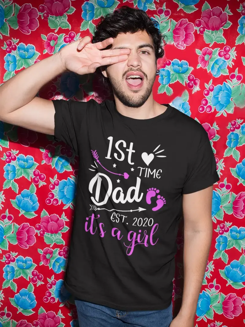 Ultrabasic Men's Graphic T-Shirt 1St Time Dad Est 2020 It's A Girl - Parenting Time - Father's Day 1