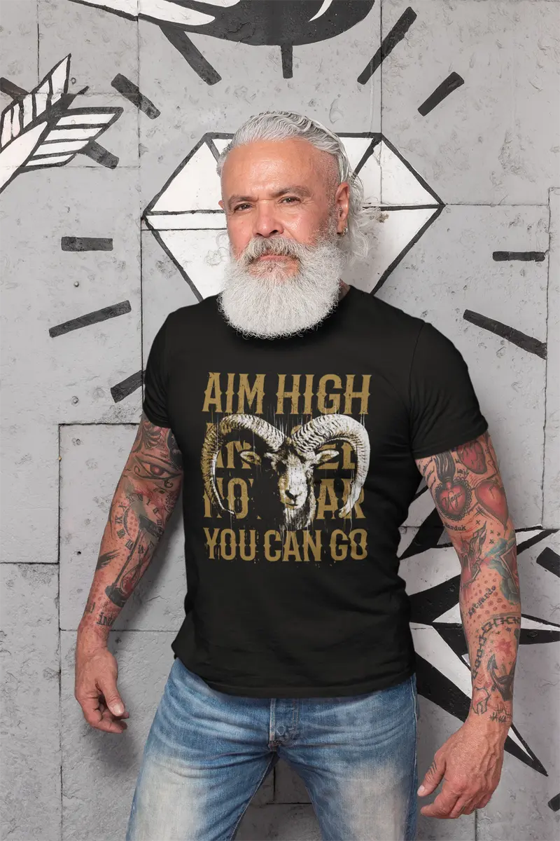 Ultrabasic Men's Graphic T-Shirt Aim High Goat Shirt - Greatest Of All Times Tee 2