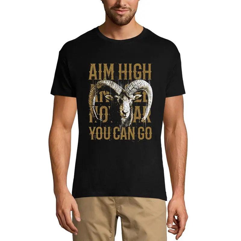 Ultrabasic Men's Graphic T-Shirt Aim High Goat Shirt - Greatest Of All Times Tee 3