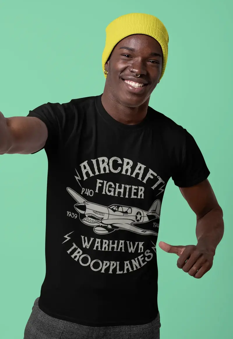 Ultrabasic Men's Graphic T-Shirt Aircraft Fighter Warhawk - Patriotic Tee Shirt 1