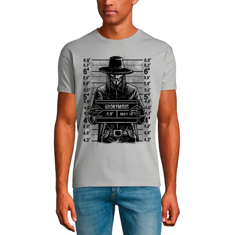 Ultrabasic Men's Graphic T-Shirt Anonymous Mugshot - Funny Shirt For Men 3
