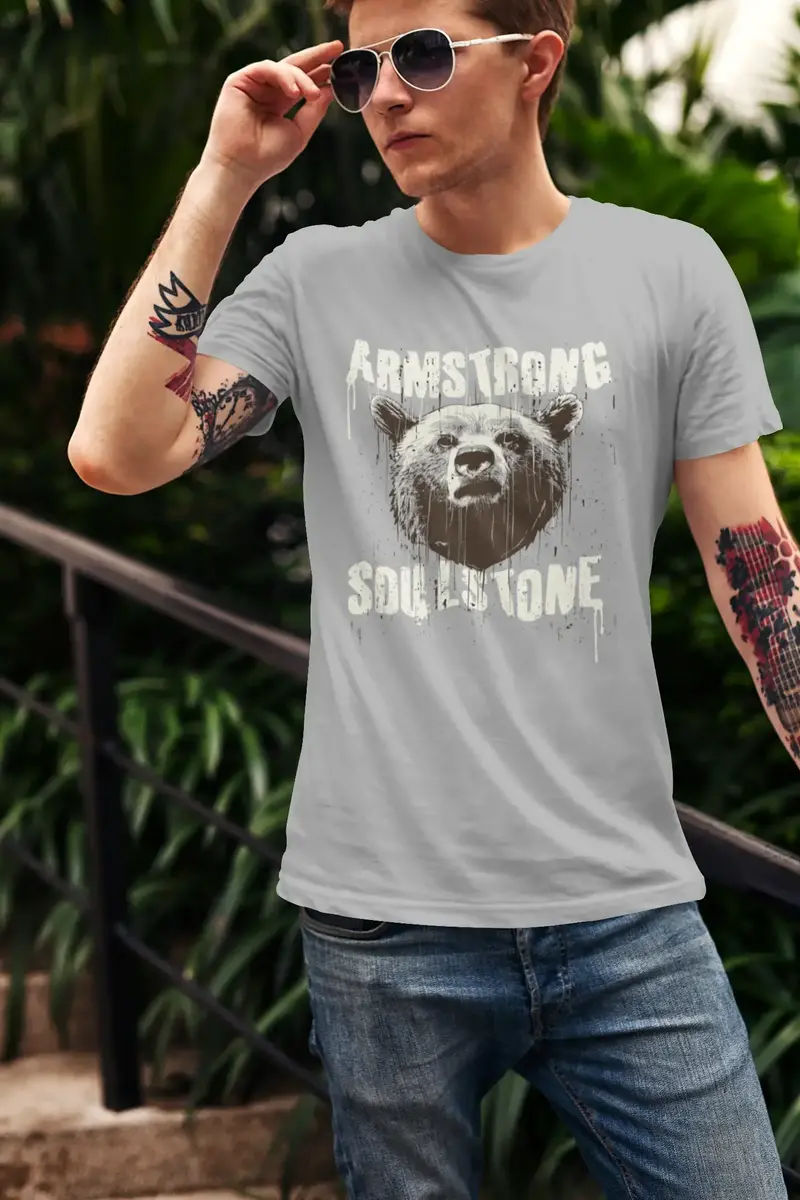 Ultrabasic Men's Graphic T-Shirt Armstrong Soulstone - Bear Vintage Shirt 1