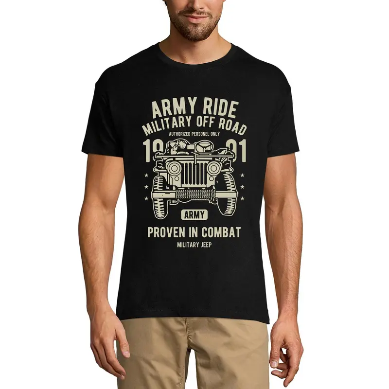 Ultrabasic Men's Graphic T-Shirt Army Ride Military Off Road - Combat Tee Shirt 1