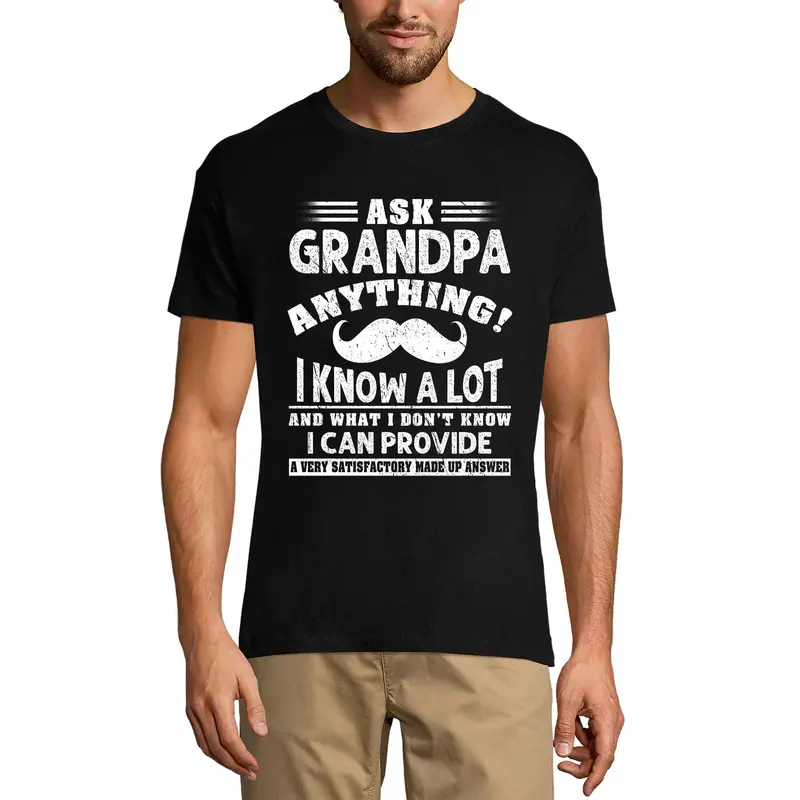 Ultrabasic Men's Graphic T-Shirt Ask Grandpa Anything - Gift For Father's Day 1