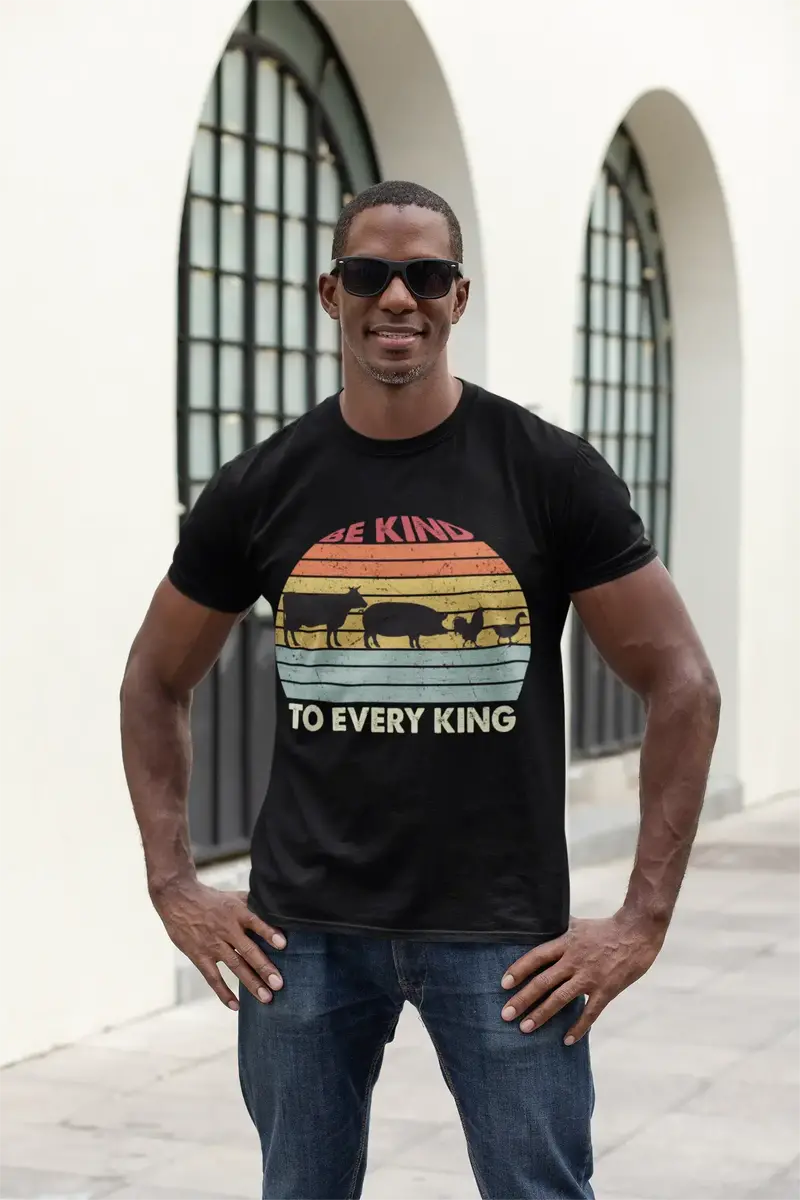 Ultrabasic Men's Graphic T-Shirt Be Kind To Every King - Funny Retro Animal Lover Tee Shirt 1