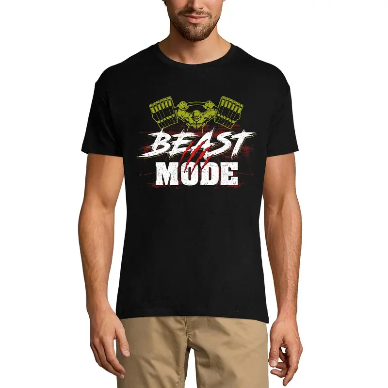 Ultrabasic Men's Graphic T-Shirt Beast Mode - Motivational Funny Gym Shirt 1